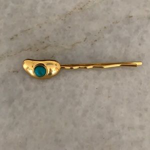 Lizzie Fortunato Brass HairPin w/ Turquoise